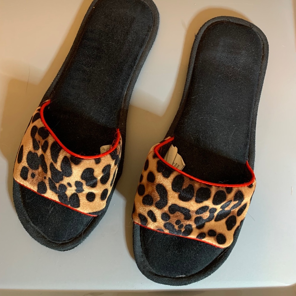INC International Concepts Leopard Print Slippers
